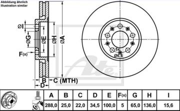 Seat Toledo 4 Performanslı Ön Fren Diski 1.2 TSI 110 Beygir 288 mm Çap Çizgili 2010-2017 ATE POWER DISC