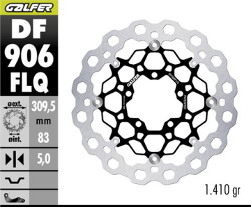 Triumph Street Triple R 765 Ön Fren Diski 309.5 mm 2017 Sonrası GALFER CUBIQ DALGALI HAREKETLİ ÇELİK DİSK