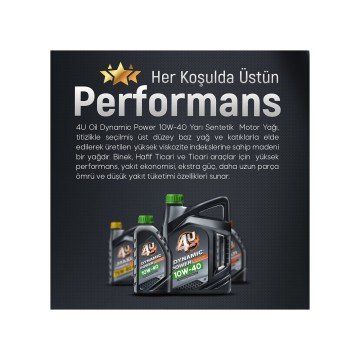 4U Oil Dynamic Power 10W-40 Mineral Motor Yağı 1 Litre Üretim Yılı 2022
