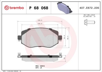 Renault Megane 4 Ön Fren Balatası 1.3 TCe 140 Beygir 2016 Sonrası BREMBO