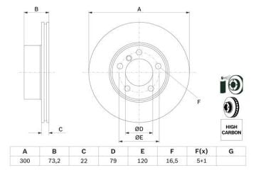 BMW 3 Serisi F30 318i Ön Fren Diski 300 mm 2012-2019 BOSCH