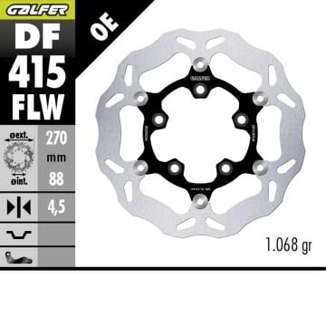 Kymco Xciting Vs 400 Ön Fren Diski 270 mm 2023 Sonrası GALFER DALGALI HAREKETLİ ÇELİK DİSK