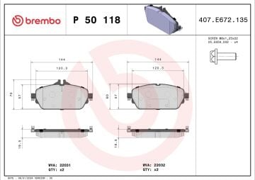 Mercedes C Serisi W205 Kasa C180 Ön Fren Balatası Standart Paket İçin 2014-2021 BREMBO