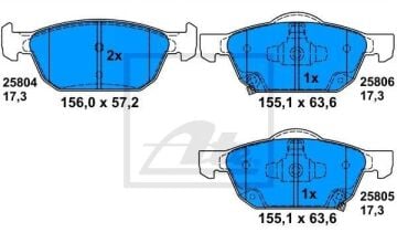 Honda Civic 9 Hatchback Ön Fren Balatası 1.4 Vtec 100 Beygir FK1 2012-2016 ATE ORIGINAL
