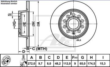 Audi A3 Performanslı Arka Fren Diski 1.6 TDI 115 Beygir 272 mm 2013-2020 ATE POWER DISC
