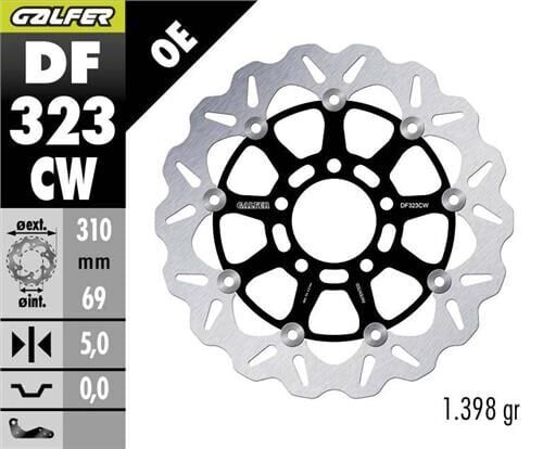 Suzuki V-Strom DL1000 Ön Fren Diski 310 mm 2001 2013 Arası GALFER DALGALI HAREKETLİ ALÜMİNYUM DİSK