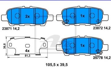Nissan Qashqai Arka Fren Balatası 1.6 16V 2007-2013 ATE