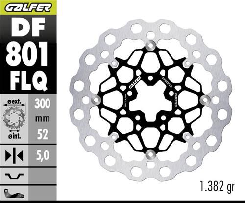Husqvarna Svartpilen 801 Ön Fren Diski 300 mm 2024 Sonrası GALFER CUBIQ DALGALI HAREKETLİ ÇELİK DİSK