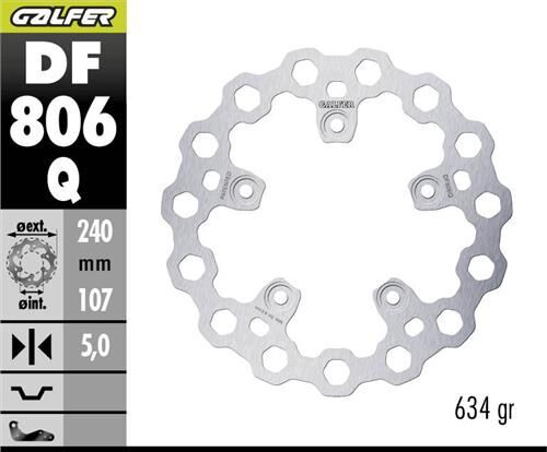 KTM 890 DUKE Arka Fren Diski 240 mm 2021 Sonrası GALFER CUBIQ DALGALI HAREKETLİ ÇELİK DİSK