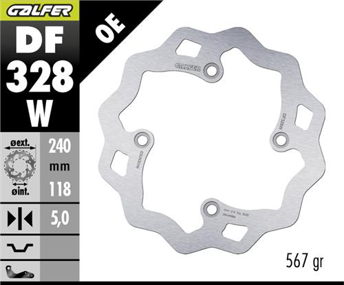 Suzuki DR 650 Arka Fren Diski 240 mm 1996 Sonrası GALFER DALGALI SABİT ÇELİK DİSK