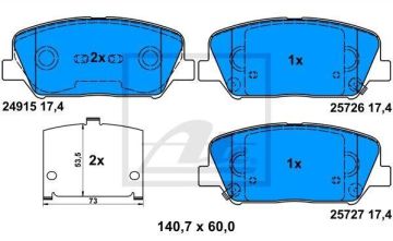 Kia Ceed Ön Fren Balatası 1.6 CRDi 136 Beygir 300 mm Disk İçin 2013-2018 ATE ORIGINAL