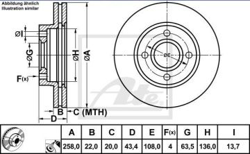 Ford Fiesta 5 Ön Fren Diski 258 mm 2002-2009 ATE