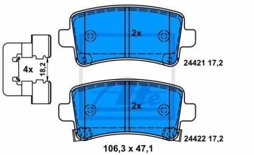 Opel Insignia A Arka Fren Balatası 1.6 Turbo 170 Beygir 2008-2016 ATE ORIGINAL