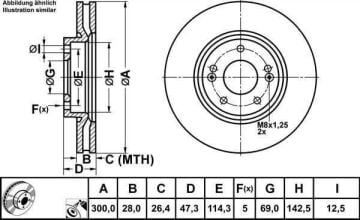 Kia Ceed Ön Fren Diski 1.4 MPI 100 Beygir Büyük Tip 300 mm Çap 2013-2018 ATE ORIGINAL