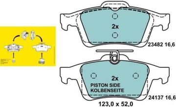 Volvo C30 Performanslı Seramik Arka Fren Balatası 1.6 Benzinli 100 Beygir 2007-2012 ATE SERAMİK