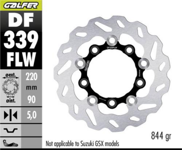 Suzuki GSX-R 1000 Arka Fren Diski 220 mm 2001 2002 Arası GALFER DALGALI HAREKETLİ ÇELİK DİSK