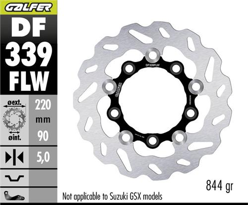 Suzuki GSX-R 1000 Arka Fren Diski 220 mm 2004 2004 Arası GALFER DALGALI HAREKETLİ ÇELİK DİSK