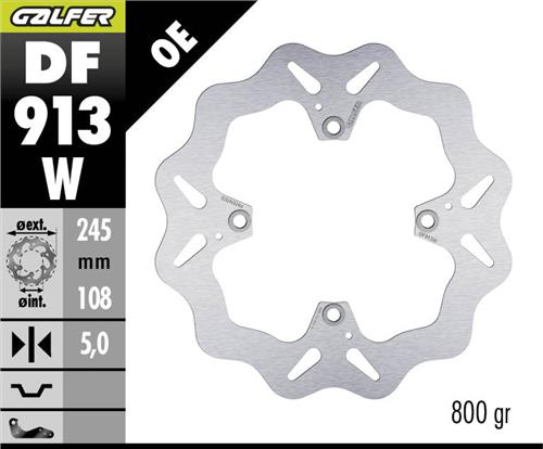 Ducati Monster 796 Arka Fren Diski 245 mm 2010-2014 ABS'li Modeller İçin GALFER DALGALI SABİT ÇELİK DİSK