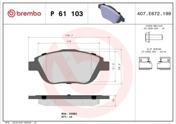 Opel Corsa F Ön Fren Balatası 283mm Fren Diski İçin 2019 Sonrası BREMBO
