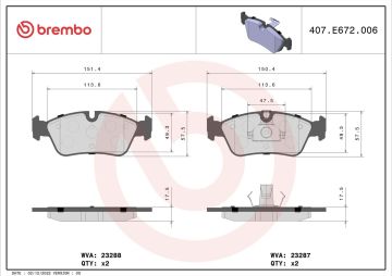 BMW E85 Kasa Z4 Arka Fren Balatası 2003-2008 BREMBO