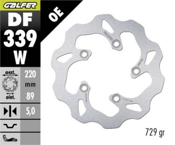 Suzuki GSX-R 1000 Arka Fren Diski 220 mm 2007 2008 Arası GALFER DALGALI SABİT ÇELİK DİSK