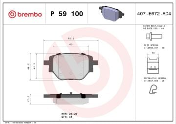 Opel Corsa F Arka Fren Balatası Manuel El Freni İçin 2019 Sonrası BREMBO