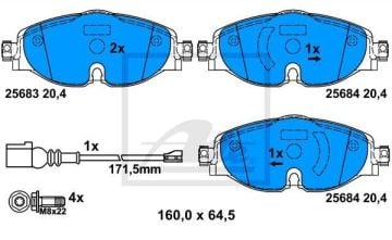 Cupra Formentor Ön Fren Balatası 1.5 TSI 150 Beygir 312 mm Disk İçin 2021-2022 ATE ORIGINAL