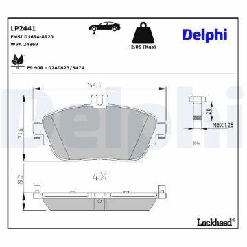 Mercedes B Serisi W246 Kasa B200 Ön Fren Balatası AMG Spor Paket 2012-2018 DELPHI