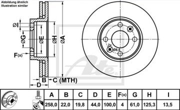Peugeot Rifter Ön Fren Diski Bütün Modeller İçin 304 mm Çap 2018 Sonrası ATE ORIGINAL