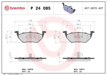 Opel Astra K Ön Fren Balatası 1.2 Turbo 110 Beygir 2016-2022 BREMBO