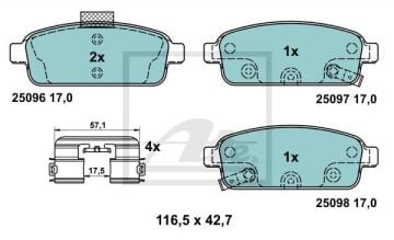Opel Mokka Performanslı Seramik Arka Fren Balatası 1.6 CDTI 136 Beygir 2012-2020 ATE SERAMİK