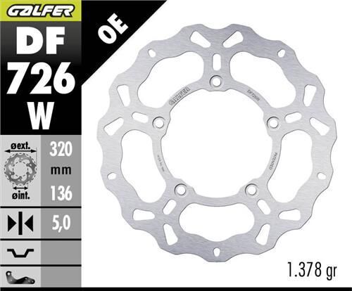 BMW K 1600 GT Arka Fren Diski 320 mm 2017-2021 GALFER DALGALI SABİT DİSK