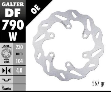 KTM 390 DUKE Arka Fren Diski 230 mm 2017-2023 GALFER DALGALI SABİT DİSK