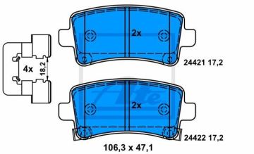 Opel Insignia A Arka Fren Balatası 1.4 Turbo 140 Beygir 2008-2016 ATE ORIGINAL