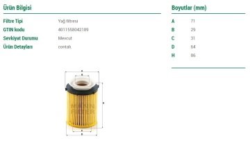 Mercedes E Serisi W212 Kasa E180 Yağ Filtresi 1.6 156 Beygir 2009-2015 MANN