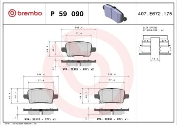 Opel Astra K Arka Fren Balatası 1.6 CDTI 136 Beygir 2016-2022 BREMBO