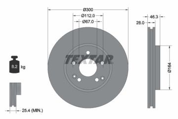 Mercedes E Serisi 210 Kasa Ön Fren Diski E270 CDI 170 Beygir 300 mm Çap 1996-2002 TEXTAR