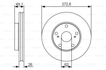 Toyota Auris Ön Fren Diski 1.4 Dizel D4D 273 mm Çap 2007-2012 BOSCH