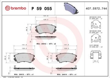 Opel İnsignia A Ön Fren Balatası 2.0 CDTI 160 Beygir 321 mm Disk İçin 2008-2016 BREMBO