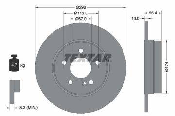 Mercedes E Serisi 210 Kasa Arka Fren Diski E270 CDI 170 Beygir 290 mm Çap 1996-2002 TEXTAR