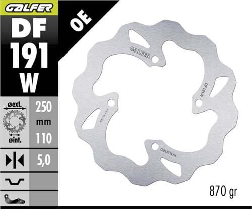 Kawasaki Z 900 Arka Fren Diski 250 mm ABS'li Modellere 2017-2019 GALFER YUVARLAK SABİT DİSK