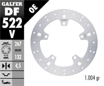 Yamaha X-MAX 300 ABS Ön Fren Diski 267 mm 2017 Sonrası GALFER YUVARLAK SABİT DİSK