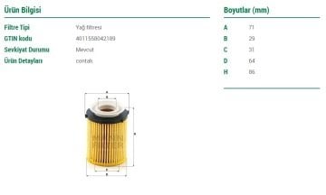Mercedes E Serisi W213 Kasa E180 Yağ Filtresi 1.6 156 Beygir 2016-2023 MANN