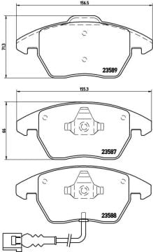 Volkswagen Golf 6 GTI Ön Fren Balatası 2.0 TSI 210 Beygir 2009-2012 BREMBO