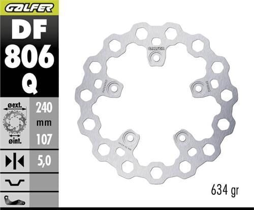 KTM 790 DUKE Arka Fren Diski 240 mm 2024 Sonrası GALFER CUBIQ DALGALI HAREKETLİ ÇELİK DİSK