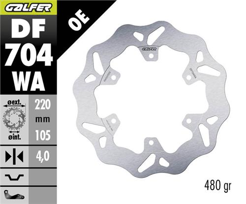 Vespa GTS 250 Super Arka Fren Diski 220 mm 2023 ve Sonrası GALFER DALGALI SABİT ÇELİK DİSK