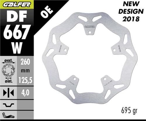 Piaggio Beverly 400 Ön Fren Diski 260 mm 2006-2021 GALFER DALGALI SABİT ÇELİK DİSK