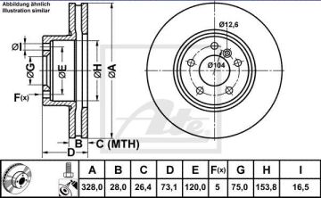BMW F25 X3 Ön Fren Diski 20i sDrive 170 Beygir 328 mm 2011-2017 ATE ORIGINAL