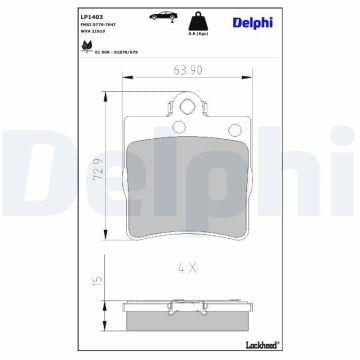 Mercedes C Serisi W203 Kasa C200 Arka Fren Balatası Standart Paket İçin 2001-2006 DELPHI
