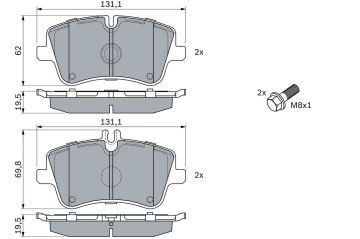 Mercedes C Serisi W203 Kasa C200 Ön Fren Balatası Standart Paket İçin 2001-2006 BOSCH